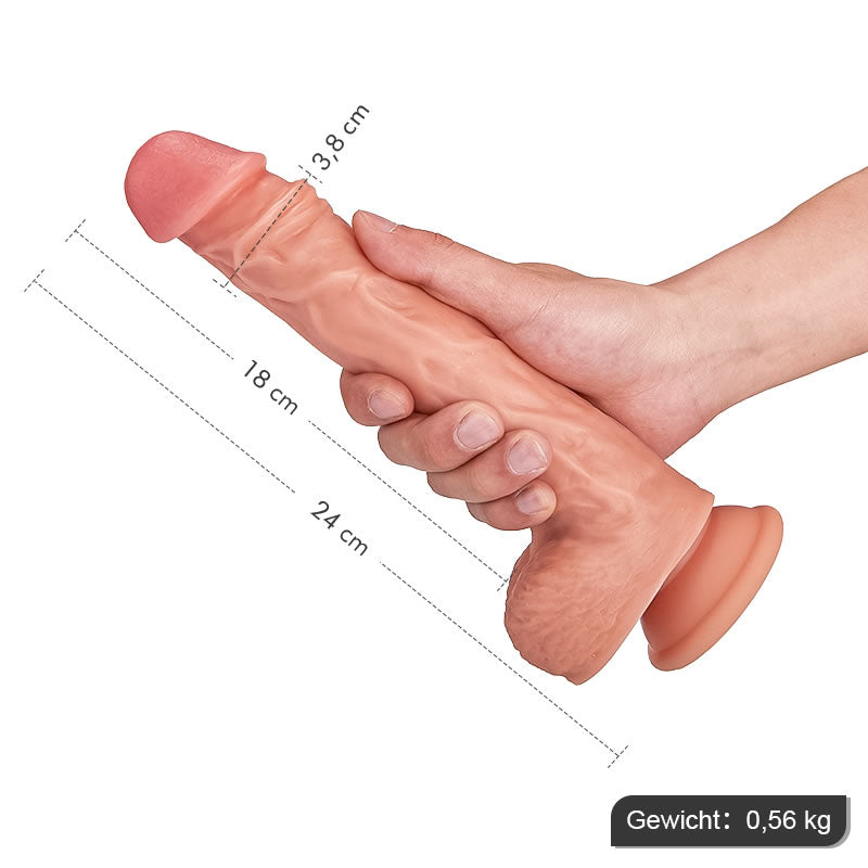 3 IN I Realistyczne dildo 8 Wibracje 8 Teleskopowe ogrzewanie 24CM